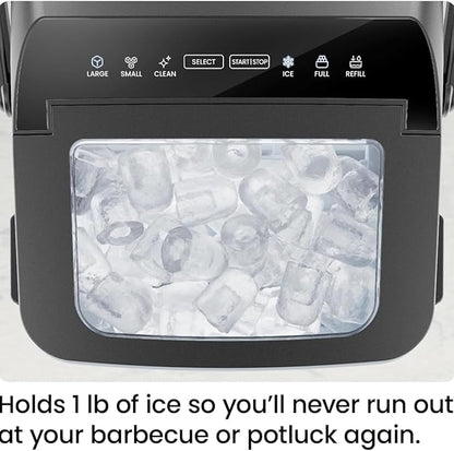 ICEMAN Dual-Size Ice Maker Countertop - Portable Ice Machine, Large and Small Ice Machine Maker with Self Cleaning, 9 Cubes in 7 Mins, 22lbs/24hrs, for Home, Kitchen, Office, Party, Ice Scoop Included