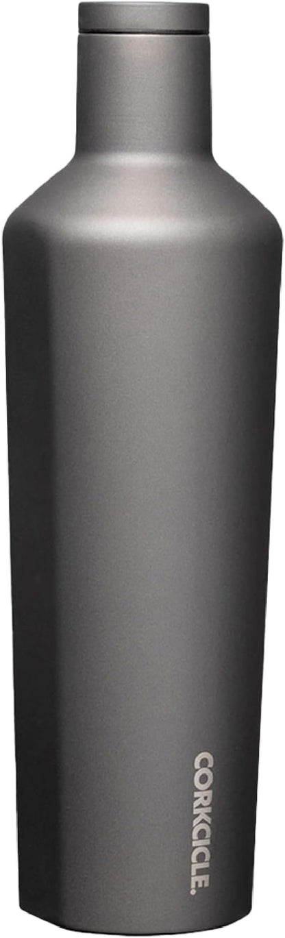 Corkcicle Classic Canteen Insulated Tumbler, Ceramic Slate, 25 oz – Reusable Water Bottle Keeps Beverages Cold for 25 Hours & Hot 12 Hours – Cupholder Friendly Tumbler with Screw-On Cap