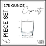 Load image into Gallery viewer, Vikko 2.75 Ounce Shot Glasses, Set of 6 Small Liquor and Spirit Glasses, Durable Tequila Bar Glasses For Alcohol and Espresso Shots, 6 Piece Shooter Glass Set