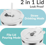 Load image into Gallery viewer, WETOWETO 40oz Tumbler with Handle and Lid | 100% Leakproof Insulated Stainless Steel Travel Mug | Keeps Cold 34Hrs/Hot 10Hrs | Dishwasher Safe, Fits Car Cup Holder (Foggy Color)