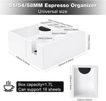Load image into Gallery viewer, PUSEE Espresso Knock Box &amp; Tamp Station, 9 in 1 Espresso Organizer, Fit 51,54,58MM Tamper, Distributor, Portafilter &amp; Puck Screen Accessories, Detachable Knock Box