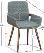 Load image into Gallery viewer, LUNLING Mid Century Modern Faux Leather Dining Room Chairs,Upholstered Seat Metal Legs Chairs Blue Faux Leather Kitchen Chair Reception Room Chair,1PCS