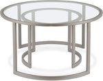 Load image into Gallery viewer, Henn&amp;Hart Round Nested Coffee Table in Satin Silver, for Home, Living Room, Bedroom, Entertainment Room, Office