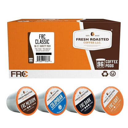 Fresh Roasted Coffee, FRC Classic Variety Pack, Kosher, K-Cup Compatible, 96 Pods