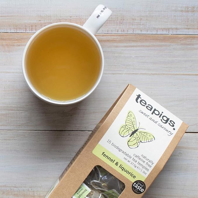 Teapigs Fennel & Liquorice Herbal Tea Bags Made With Whole Leaves (6 Packs of 15 Tea bags)