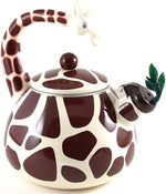 Load image into Gallery viewer, Whistling Tea Kettle for Stove Top Enamel on Steel Teakettle, Supreme Housewares Giraffe Design Teapot Water Kettle Cute Kitchen Accessories Teteras (2.1 Quart, Giraffe)