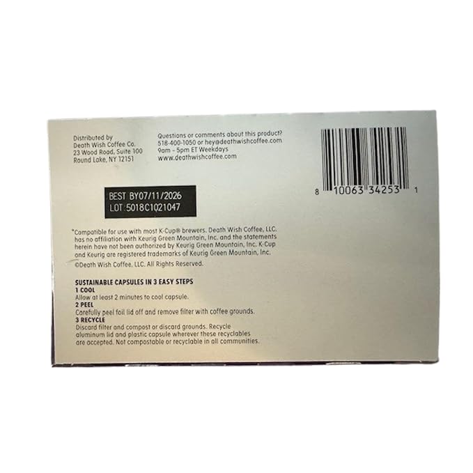 Death Wish Coffee, Espresso Roast Single Serve Coffee Pods - Fair Trade and Organic (10 Count)