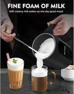Load image into Gallery viewer, Milk Frother, 4 in 1 Electric Milk Steamer Warmer Foam Maker for Frothing and Heating Coffee, Latte, Macchiato, Cappuccino, Hot Chocolate (US Plug)