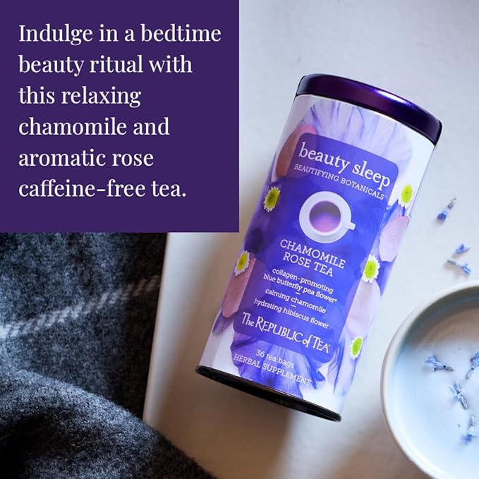 The Republic of Tea - Beautifying Botanicals® Beauty Sleep Chamomile Rose Herbal Tea Bags (36 count)