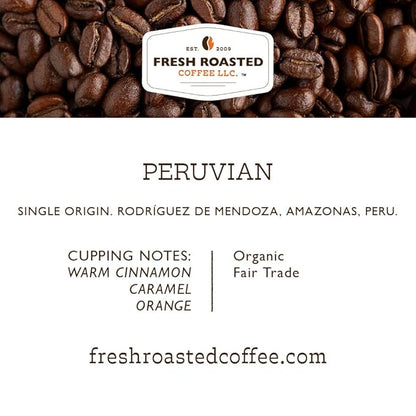 Fresh Roasted Coffee, Organic Peru | Mold & Myco 3rd Party Tested, USDA Organic, Kosher | Med Roast 72 Pods for K Cup Brewers