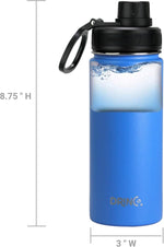 Load image into Gallery viewer, DRINCO Stainless Steel Water Bottle Spout Lid Vacuum Insulated Double Wall Water Bottle Wide Mouth (40oz 32oz 22oz 18oz 14oz) Leak Proof Keeps Cold or Hot (18 oz, 18oz Royal Blue)