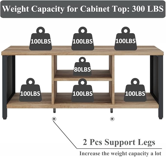 FATORRI Coffee Table for Living Room, Rustic Wood Center Table with Shelves, Farmhouse Rectangle Cocktail Tea Tables (Rustic Oak)