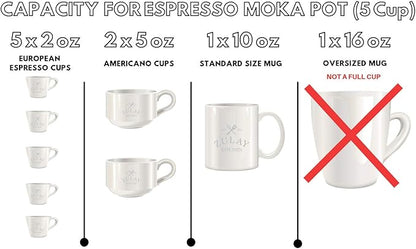 Zulay Kitchen Classic Stovetop Espresso Maker for Great Flavored Strong Espresso, Classic Italian Style 5 Espresso Cup Moka Pot, Makes Delicious Coffee, Easy to Operate & Quick Cleanup Pot