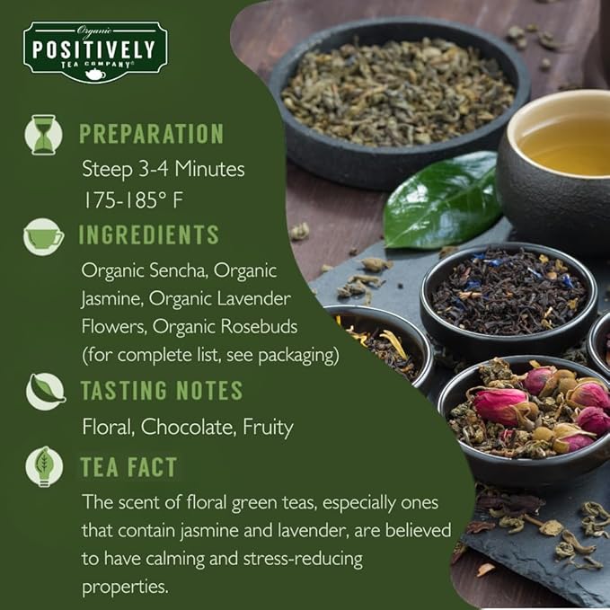 Organic Positively Tea Company, Secret Garden, Green Tea, Loose Leaf, 16 Ounce