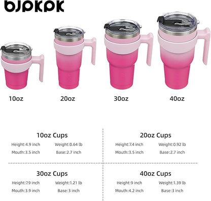 BJPKPK Tumbler With Handle 40oz Stainless Steel Insulated Tumbler Mugs With Lid And Straw For Women And Men,Cherry Blossom