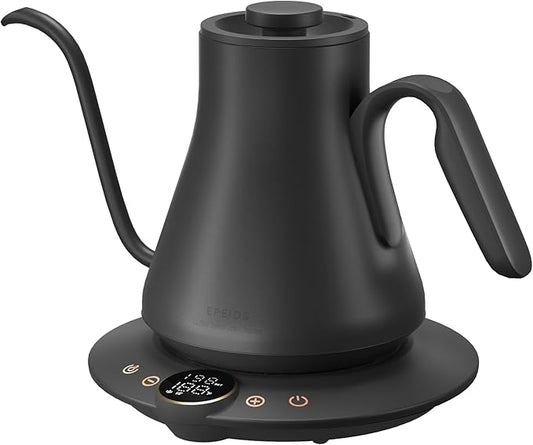 Electric Kettle, Gooseneck Electric Kettle, ±1℉ Temperature Control, Stainless Steel Inner, Quick Heating, for Pour Over Coffee, Brew Tea, Boil Hot Water, 1500W/0.9L Dark Gray