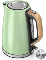 Load image into Gallery viewer, Electric Kettle for Boiling Water, 1.7L Visual Water Window Stainless Steel Electric Water Kettle, 1500W BPA-Free Hot Water Kettle Pot, Auto Shut Off &amp; Boil-Dry Protection, Green