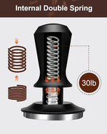 Load image into Gallery viewer, 51mm Espresso Tamper, Coffee Tamper with 30lbs Spring Loaded, Barista Espresso Coffee Tamper with Stainless Steel Ripple Base and Aluminum Handle Fits for All 51mm Espresso Machines