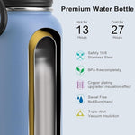 Load image into Gallery viewer, koodee Insulated Water Bottle, 32 oz Stainless Steel Double Wall Vacuum Wide Mouth Sport Bottle with Leakproof Spout Lid (Royal Blue)