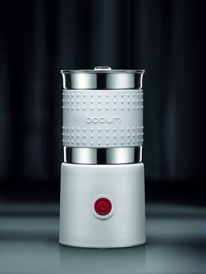 Bistro 13.5oz Bistro Barista Electric Milk Frother, Automatic Temperature Control, Boil-Dry Protection, White