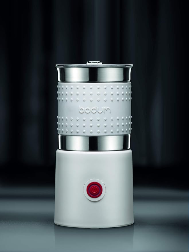 Bistro 13.5oz Bistro Barista Electric Milk Frother, Automatic Temperature Control, Boil-Dry Protection, White