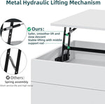 Load image into Gallery viewer, HOMMPA 40'' Lift Top Coffee Table, White With Storage for Living Room, LED Modern Design, 2 Drawers &amp; Hidden Compartment