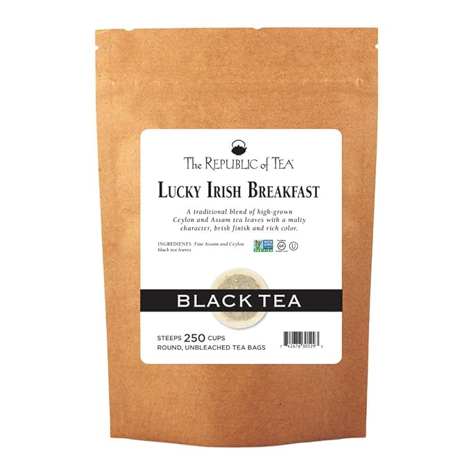 The Republic of Tea – Lucky Irish Breakfast Black Tea Bags, Naturally Caffeinated, 250 Servings