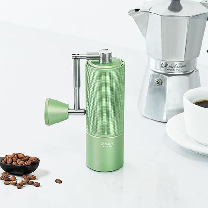 TIMEMORE Chestnut C3 ESP Pro Manual Coffee Grinder, Stainless Steel S2C Conical Burr Hand Coffee Grinder with Foldable Handle, Adjustable Grind Setting for Espresso to French Press - Green