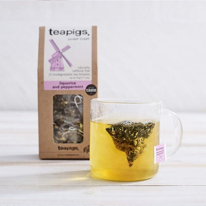 Teapigs Liquorice and Peppermint Tea Bags Made With Whole Leaves (6 Packs of 15)
