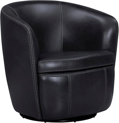 Parker Living Barolo - Vintage Onyx Genuine Italian Leather Swivel Club Chair