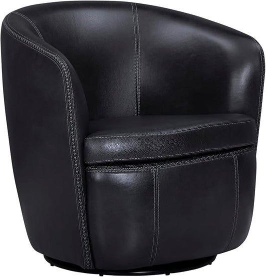 Parker Living Barolo - Vintage Onyx Genuine Italian Leather Swivel Club Chair