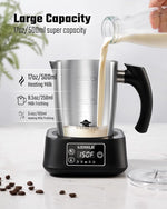 Load image into Gallery viewer, 5-in-1 Milk Frother and Steamer, 17oz Detachable Frother with Adjustable Temperature, Stainless Steel Milk Steamer, Hot &amp; Cold Foam Maker for Coffee, Latte, Hot Chocolate, Dishwasher Safe