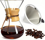 Load image into Gallery viewer, Pour Over Coffee Maker with Filter Subjectthree 34oz Glass Coffee Carafe Dripper Pourover Set (10 Cup/34 oz)