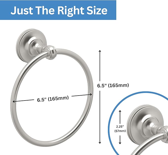 Tavern 3-Piece Kit, Satin Nickel, Toilet Paper Holder, Towel Ring, Robe Hook