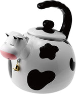 Load image into Gallery viewer, Whistling Tea Kettle for Stove Top Enamel on Steel Teakettle, Supreme Housewares Cow Design Teapot Water Kettle Cute Kitchen Accessories Teteras (2.3 Quart, Cow)