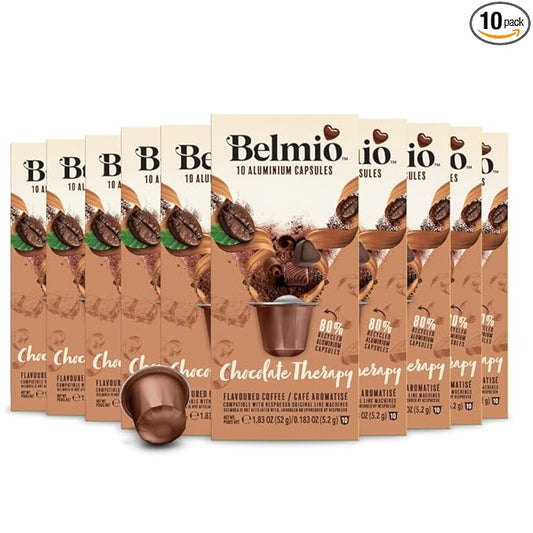 Belmio Chocolate Therapy Espresso Coffee Pods – Medium Roast – Unique & Flavorful - Nespresso Original Line Compatible – 10 Count (Pack of 10)
