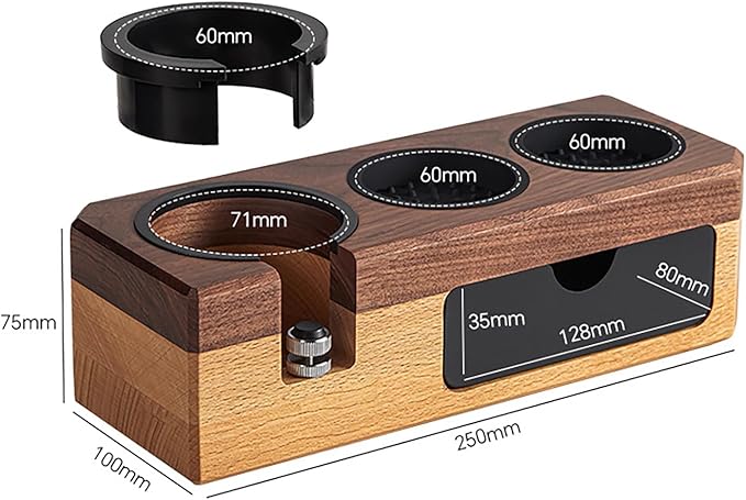 Espresso Tamping Station 58mm 54mm 51mm, Wood Portailter Holder Espresso Coffee Equipment, Espresso Machine Accessories, Barista Tools, Adjustable(Accessories not included)