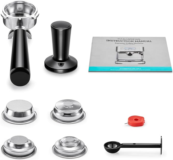 CASABREWS Ultra Espresso Machine with LCD Display, Powerful Milk Frother and Customizable Brewing Temperature, Provides Barista-Level Lattes and Cappuccinos