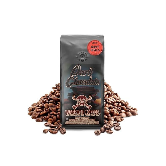 Warpath Coffee Light Roast Whole Bean Coffee, Dark Chocolate Blend, High Caffeine, Extra Strong Roasted 100% Arabica Coffee Whole Beans, Rich Aroma, Full Bodied Intense Cup, Created by Navy SEALs 12oz