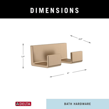 DELTA FAUCET 77736-CZ Vero Wall Mounted Double Towel Hook in Champagne Bronze