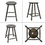 Load image into Gallery viewer, chairus 24" Backless Counter Height Bar Stools Set of 2, Farmhouse Wooden Counter Stools with Round Seat &amp; Turned Legs, Rustic Vintage Colonial Short Bar Chairs for Kitchen Island, Antique Brown