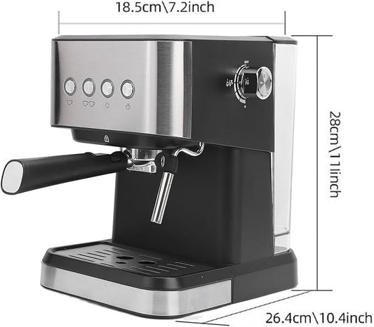 1.5L 1050W Semi Automatic Compact Coffee Machine with Milk Frothing System,20Bar High Pressure,Semi Automatic Vintage Espresso Machine,for Espresso Latte Cappuccino