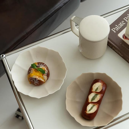 WENSHUO Ceramic Tea Infuser Cup with Stainless Steel Brewing Basket and Lid, Perfect for Steeping Floral Teas, Large Capacity, 20oz, Matte Crème