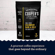 Colombian Dark Roast, Single Origin, Gourmet Organic Cold Brew Coffee Beans, Smooth Taste of Cocoa with Light Fruited Flavors, Cold Brew Coffee Grounds, 2 lb Coffee Bag