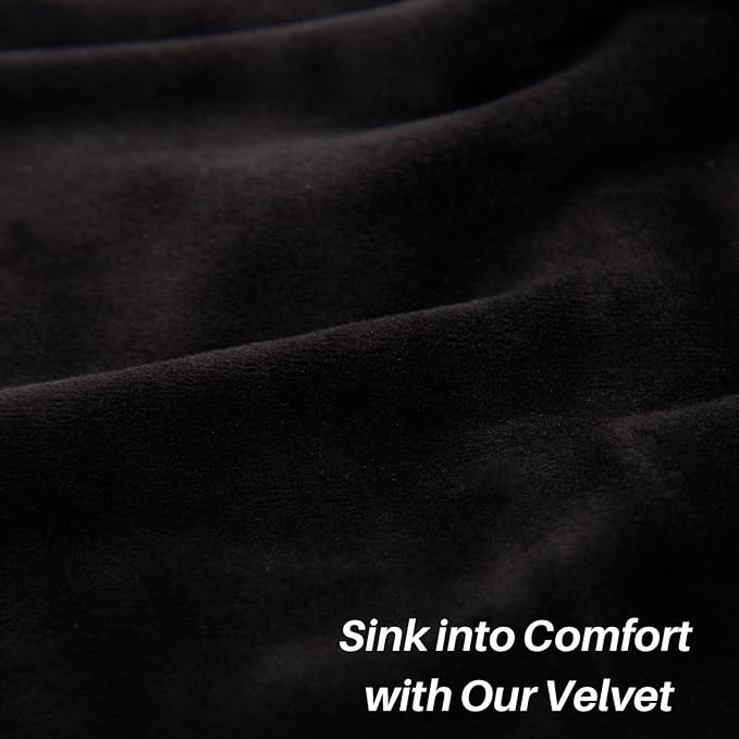 Dining Chairs Set of 4, Modern Velvet Kitchen Chairs, Fully Upholstered Side Chairs for Kitchen/Dining Room/Living Room/Restaurant, Black