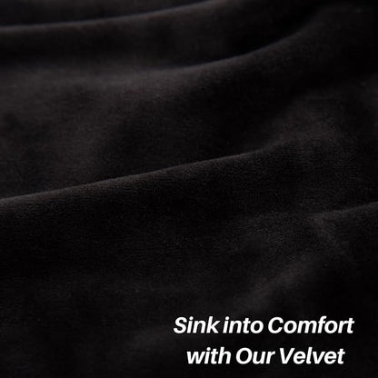 Dining Chairs Set of 2, Modern Velvet Kitchen Chairs, Fully Upholstered Side Chairs for Kitchen/Dining Room/Living Room/Restaurant, Black