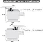 Load image into Gallery viewer, HOMMPA 40“ Lift Top Coffee Table with Storage LED Coffee Table Morden High Gloss Living Room 3 Tiers Modern Tea Table with Storage Center Tables Hidden Compartment &amp; Open Shelve &amp; Drawer White