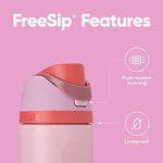 Load image into Gallery viewer, Owala FreeSip Insulated Stainless Steel Water Bottle with Straw for Sports and Travel, BPA-Free Sports Water Bottle, 24 oz, Pink, Angel Food Cake