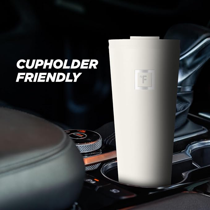 IRON °FLASK Classic Tumbler - Vacuum Insulated Stainless Steel Water Bottle, Double Walled, Drinking Cup, Insulated Travel Mug (Cashmere Cream, 32 oz Solid Lid)