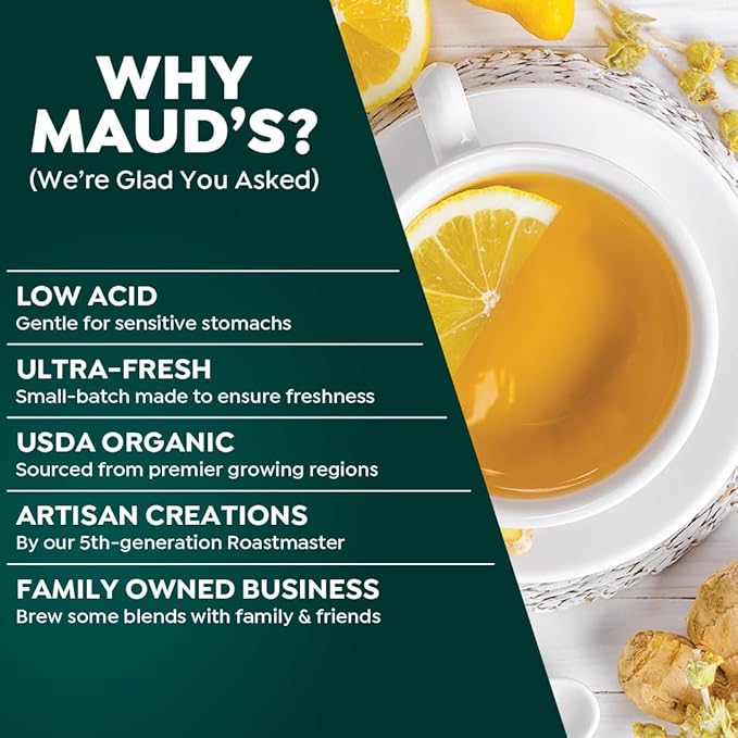 Maud's Organic Passion Green Tea Pods, 24 ct, Recyclable Single Serve Tea Pods – 100% Gourmet Blended Tea Leaves, Compatible with Keurig K Cups Maker